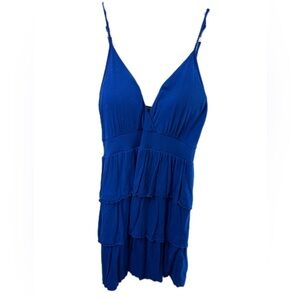 Blue Tiered Sleeveless Dress
